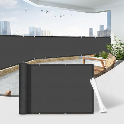 Sunnylaxx 85x600cm Frangivisto Balcone, Antracite, con Fascette | Impermeabile,Protezione Privacy,PES Materiale,Facile da installare,Modello domestico per terrazzo.