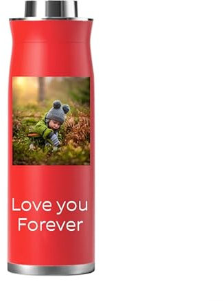 Seguire Personalized Travel Mug for Hot Drinks,Personalized Drinks Tumbler for Children,600ml Luxurious Thermal Vacuum Flask, Leakproof Tumbler, Coffee Mug with BPA Free Easy-Clean Lid (1, Red)