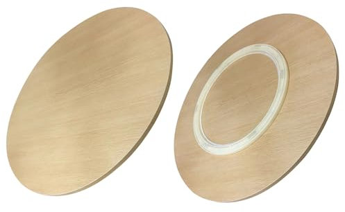 Susan Grand plateau tournant rond en bois avec roulements silencieux Ø 50 cm Plateau de service rotatif à 360° pour salle à manger Plateau pivotant lisse