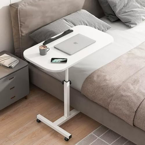 YHKJLYH Betttisch, Rollbarer Betttisch mit Rädern für zu Hause und im medizinischen Bereich, Verstellbarer Laptop-Schreibtisch – Krankenhaus-Tabletttisch zum Essen, für bettlägerige und ältere Mensc