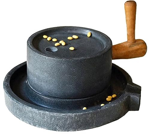 Pietra per Mulino a Mano per Cereali, Pietra per Mulino per Cereali di soia, Pietra per Mulino a Pietra Blu per impieghi gravosi, macina per Alimenti a Mano per Uso Domestico per orzo, sesam