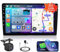 Fuluku Android 13【8 Core 4+64G】Autoradio 2 Din 9 pollici Stereo con Carplay Android Auto GPS WiFi Bluetooth 32EQ DSP SWC Mic Telecamera di backup