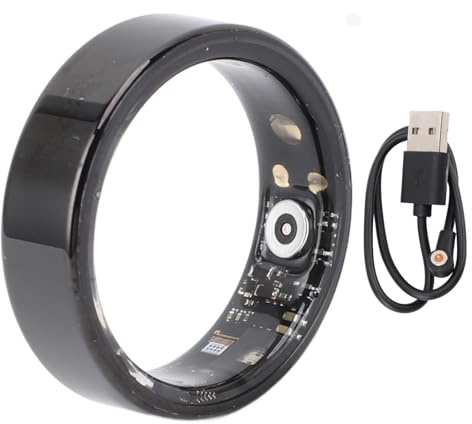Vikye Smart Ring Health Tracker, Anelli Sanitari Indossabili per Monitoraggio del Sonno, Anelli Fitness Tracker per la Salute, con modalità Multiple, Nero (Misura 8 (diametro interno