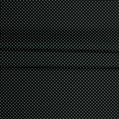 Beschichtete Baumwolle PETIT DOTS by Poppy – Zuschnitte & Meterware – 90% Baumwolle, 10% Polyacryl – ca. 150 cm breit – für Tischdecken, Taschen und Nähprojekte (Black)