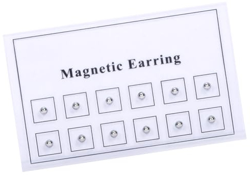AVYRING Näsa smycken utan borrning, magnetiska nitar för näsa av rostfritt stål, magnetiska örhängen för kvinnor och män, med silvernitar och guld, 3 mm, Plast