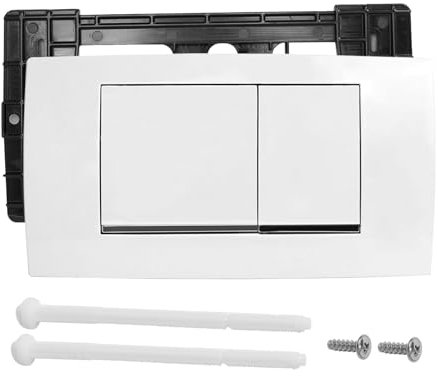 Per piastra di comando Geberit Twinline 30, in plastica, piastra di ricambio per WC con 2 quantità di lavelli, doppia piastra di azionamento, 34 cm x 18,6 cm (bianco lucido)