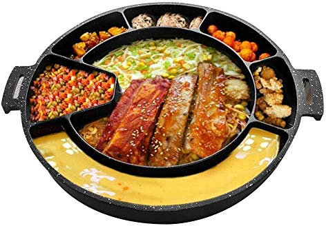 2-in-1-Grill, Indoor-BBQ-Kochplatte, antihaftbeschichtet, vielseitig etzbar, Grillfläche, wendbare Grillpfanne, Bratpfanne (Stil: B)
