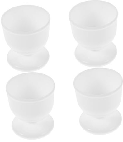 Alipis Hueveras de Plástico para Desayuno, 4 Piezas, PP Blanco