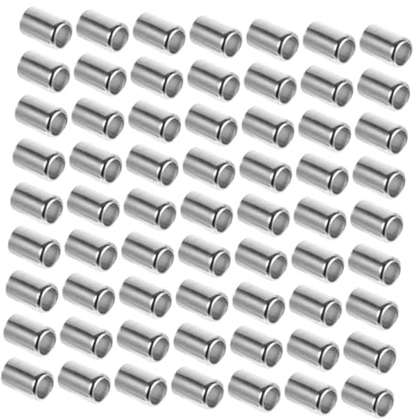 Angoily 100 piezas Manguitos de Acero Inoxidable para Mangueras Alta Presión Abrazaderas de Tubo Resistentes para Reparación Hidráulica Conectores Crimpables Uso Industrial y Aire