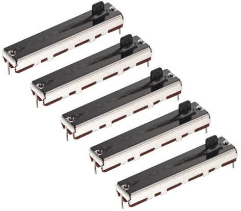 QUARKZMAN 5 Stück Schiebepotentiometer 10K Ohm Slide Potentiometer Einzel Linear 30mm 3 Pins Elektronisches Potentiometer mit Kunststoffgriff