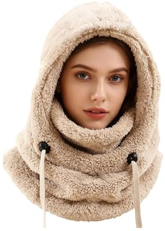 Jlnmmn Fleece Windbeständig Gesichtshaube, Winter Thermo Skimaske, Plüsch Sturmhaube Mütze Winter, Geeignet für Jugendliche Oder Erwachsene mit Kleinerem Kopfumfang