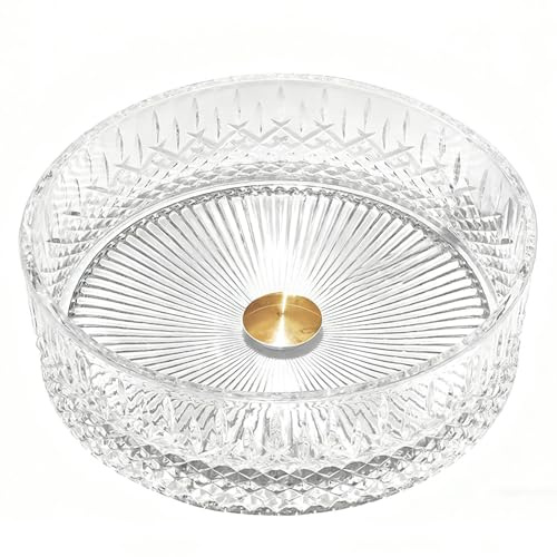 ZYCDP Aufsatzwaschbecken Rund Glas Waschbecken Kristall 360 X 360 X 112mm Ohne Hahnloch Transparent