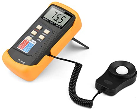 LUCKDANO Misuratore di luminosità Digitale - Fotometro Portatile con Portata di 200.000 Lux per Uso Industriale, di Laboratorio e in Impianti - Luxmetro Portatile con Funzione di Misurazione del Picco