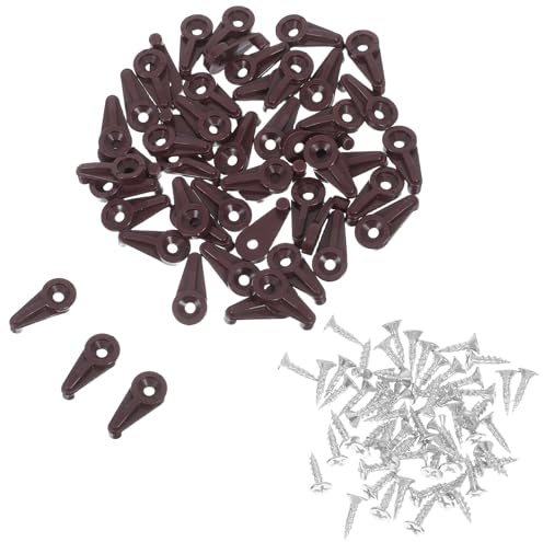 COLLBATH Set 160 Pezzi Clip di Fissaggio per Vetro Armadi 3-4 MM in Plastica Marrone con Viti Argentate, Kit Morsetti per Specchi Mobili con Supporto Stabile per Installazione Fai da Te in