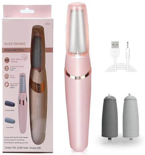 Silk 3 Pro Portable Electric Hard Skin Remover, 2026 New Electric Callus Remover, Foot Wand,2 Speeds Waterproof Pedicure Tool with LED Light for Cracked & Dry Heel (Pink)