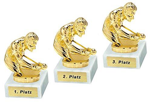 RaRu 3 Billard-Pokale mit Ihrer Wunschgravur