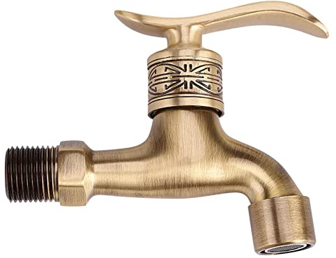 Antiken Wasserhahn Messing Hebelgriff Outdoor Gartenschlauch Waschmaschine Wandmontage Bad Wäsche