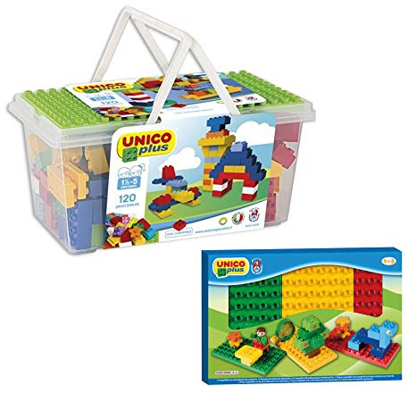 Unico Plus 8502 Box 120 TLG Bausteine + 3 Bodenplatten gratis