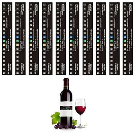 unknow Digital Home Brewing Thermometer, 5/10pcs Digital Home Brewing Thermometer Self Adhesive Homebrew Temperature Sticker Temperature Sensor Reader for Wine Beer Home Brew Aquarium Fish Tank