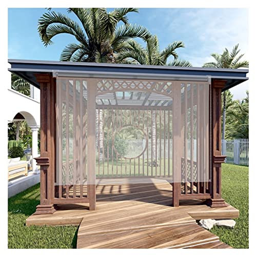 SHUITUKOUU Wasserdicht Rollo mit Haken,Transparente Vinyl-Rollläden,Rollladen aus transparentem PVC,Outdoor Rollo,Klarer Raffrollo,Geeignet für Pergola,Pavillon,Gewächshaus,Balkon,50x80cm/19.6x31.4in