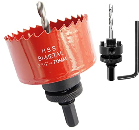 Lochsäge 70mm, LAIWEI Schwerlast Dorn lochbohrer, 4341 Bohrer, Lochfräser zum Bohren von Löchern in Holz, Aluminium, PVC und anderen Materialien, Bohrwerkzeuge