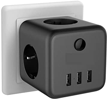 Tira de protección contra sobretensiones Multi Outlets Power Stirp con toma de corriente y puertos USB Adaptador de corriente de enchufe de pared con protección de sobrecarga for el hogar ( Color : TS