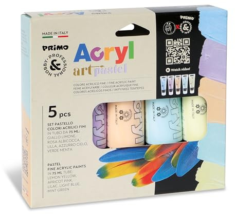 PRIMO - Acquerelli per Bambini Artisti con 24 Colori Ø30 mm + 1 Pennello Acquerello per Dipingere, Kit Tavolozza per Dipingere Pittura, Colori per Bambini +3 Anni Acquerellabili per Lavoretti Creativi
