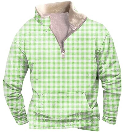 KONG JIMFAN Crop Hoodie Hoodie Tops Hoodie Kragen Herren Arbeits Pullover Männern Schwarzer Hoodie Herren Hip Hop Zip Hoodie Herren Anzugweste Herren Herren Jacken Winter(Green,4XL)