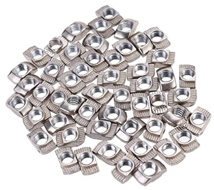SOLUSTRE 100stücke Teiliges Aluminium T-nutensteine Für Europäische Aluminiumprofile Langlebige Profilmutter Aus Nickelbeschichtetem Kohlenstoffstahl Kompatibel Mit Nutenprofilbefestigungen