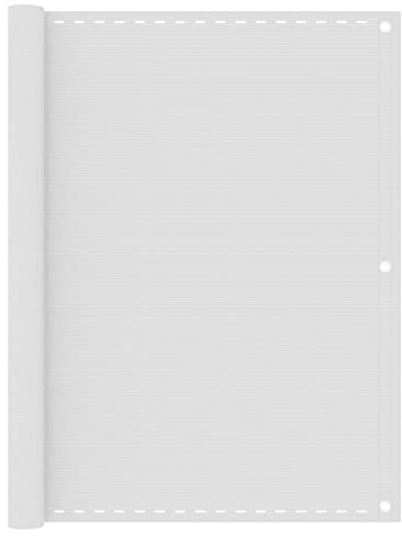 Homgoday Biombo de balcón blanco de 120 x 400 cm de HDPE, biombo de exterior, para balcón, jardín, separador exterior, para jardín, separador exterior