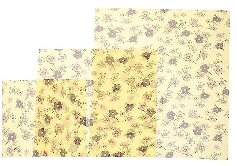 Beavorty 3pcs Household Beewax Wraps Fresh-Keeping Cloth Reusable Food Packaging Wraps for Butter Sandwich Cake Preservation