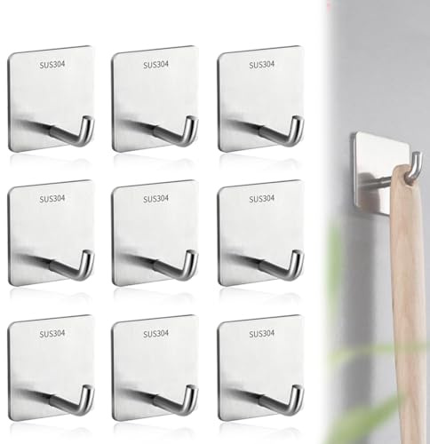 SULIUDAJI 9 Pezzi Appendi Accappatoio Bagno,Appendi Asciugamani Bagno,Porta Accappatoio Da Bagno, Gancio Accappatoio Doccia,Ganci Adesivi Bagno,Gancio Adesivo,Ganci Bagno, Appendini Adesivi