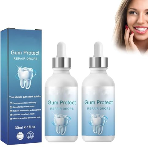 Gum Protect 2 st. regenerering av tandkött, tandköttsreparationsdroppar, gummiregrowth droppar, tandköttsrelieverande droppar, reparerar tandkött, föryngrar ditt tandkött med lätthet