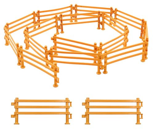 POPAPIE 60 Stück Pferdezaun Spielzeug Mini Zaun Spielzeug für Kinder DIY Pferd Corral Fechten Zubehör Spielzeug für Micro Landschaft Deko Pädagogische Geschenk (Holzfarbe)