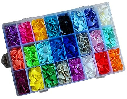 PHENOFICE 360sätze Teiliges Herzform-druckknopf Kunststoff Mit Aufbewahrungsbox Bunte Snap-verschlüsse Für Kleidung Basteln Diy Für Stoff Babywindeln Taschen Und Nähprojekte