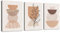 WENGTIAO 3 Pezzi Stampa su Tela Boho Astratto Geometrico Linea Con Cornice Quadro su Tela Marrone e Beige Minimalista Pittura Quadro Moderno Soggiorno Camera da Letto Decorazioni Parete 30x40 cmx3