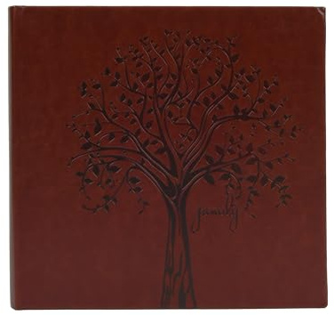 New View Gifts Faux Leather Family Tree Embossed Photo Album, Holds 120 4x6 Photos or 60 5x7 Photographs