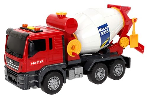 ColorBaby Speed & Go Camion da costruzione Giocattolo, Betoniera con luci e suoni, sistema di attrito, scala 1:14, 9x26x14 cm, auto per bambini +3 anni (39061)