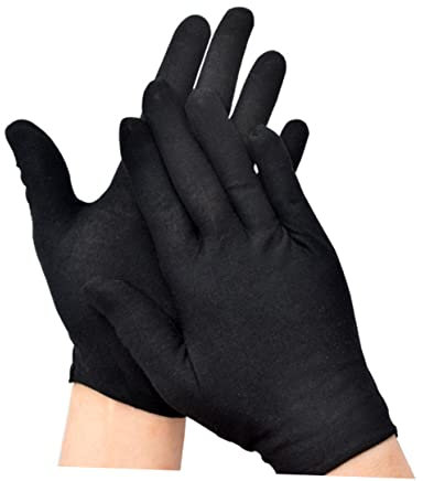 BUGUUYO 12paare Dünne Baumwollhandschuhe Schwarz Für Herren Arbeitsschutzhandschuhe Bequeme Sicherheitshandschuhe Mit Langer Nutzungsdauer Für Gartenarbeit Und Schutz Vor Schnitten Und Rei