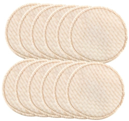 Coussinets D’allaitement Réutilisables 12 Pièces en Coton | Absorbent le Lait, Lavables, Design à Rainure Centrale, Polyester, pour L’allaitement