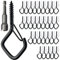 Gucass 30 Pezzi Ganci a Vite Nero, Occhielli a Vite, Gancio Soffitto, Gancio Lampadario, Ganci a Vite per Legno, Gancio a Vite in Acciaio Inox per Appendere Cestini di Piante a Casette per Uccelli