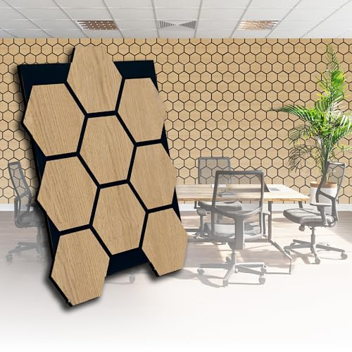 AS Country Stone® Akustikpaneele Holz | 80cm x 65cm | echtes Holz | Effektive Schalldämmung für Büro | Wandpaneele für mühelose Montage | Ideale Deko für Büros | Wandpaneele Akustikplatten