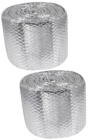 DOITOOL 2 Rollen Reflektierende Doppelblasenfolie Kesselrohr Fensterfolie luftpolsterfoli isolierfolie fensterkitt außenbereich Winterisolierung für zu Hause Kanalwickelisolierung Silver