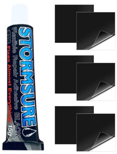 Hot Tub Repair Kit - Instant Repair For Boat - Kayak - Hot Tub - Swimming pool - Waterproof Black glue - Uv Heat Resistant - All PVC Vinyl Material Waterproof Self Adhesive tape patch