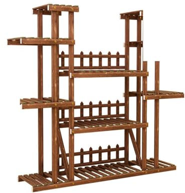 KKTX Scaffale di Fiori da Giardino per rastrelliere a Scala in Legno multilivawooden,One Size