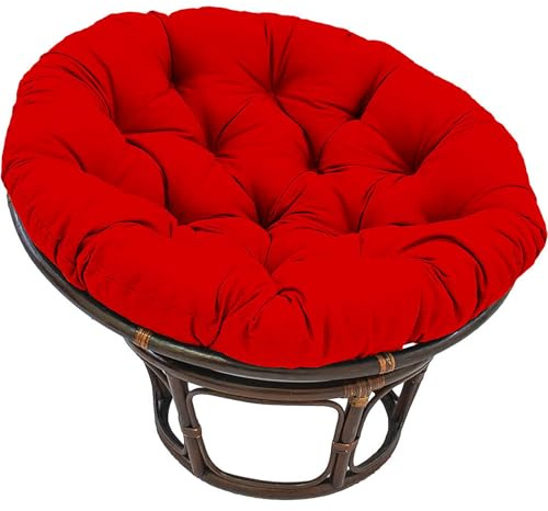 Generisch Papasan Stuhlkissen, Polster für Papasansessel Hängekorb, Papasan Hängender Korbstuhl Pad Weich Verdickte Schaukel Stuhlkissen Outdoor (Rot, 110x110cm)