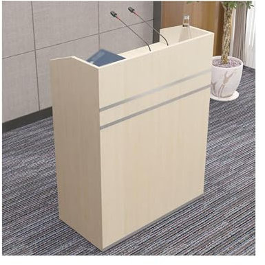 Hochwertiges Rednerpult aus braunem Holz – Bodenstehendes Podium für Kirche und Empfang – Mobiles Pult – Elegantes Ahorn-Finish – Ideal für Veranstaltungen und Präsentationen
