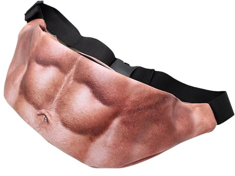 MUNSKT Lustige Geschenke für Männer – Neuheit Bauch Hüfttasche – Anti-Diebstahl unsichtbare Bier-Bauchtasche mit verstellbarem Gürtel, gelb (Muscle)