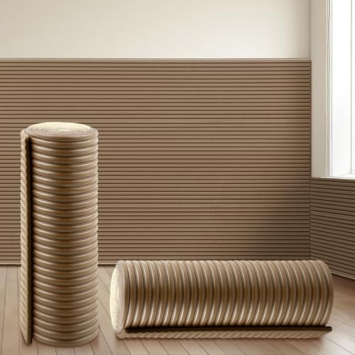 Fiwochic 15.8 x 78.7 Inch Anti Collision Wall Padding for Kids Padded Wall Panels 3D DIY Headboard for Autism Playroom Nursery Bedroom Living Room Corner Guards(1 Roll, Brown)