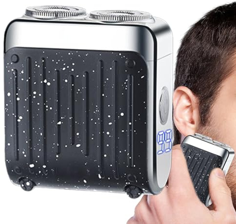 Rasoio Elettrico per Uomini - Magnetico Doppio Anello | Tosatrice Ricaricabile Schermo Digitale | Ricarica Veloce, Impermeabile, Impiego Umido o Asciutto